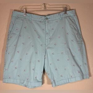 Izod Golf Preppy Nautical Shorts Sailing Boats Performance Flat Front 38 0291